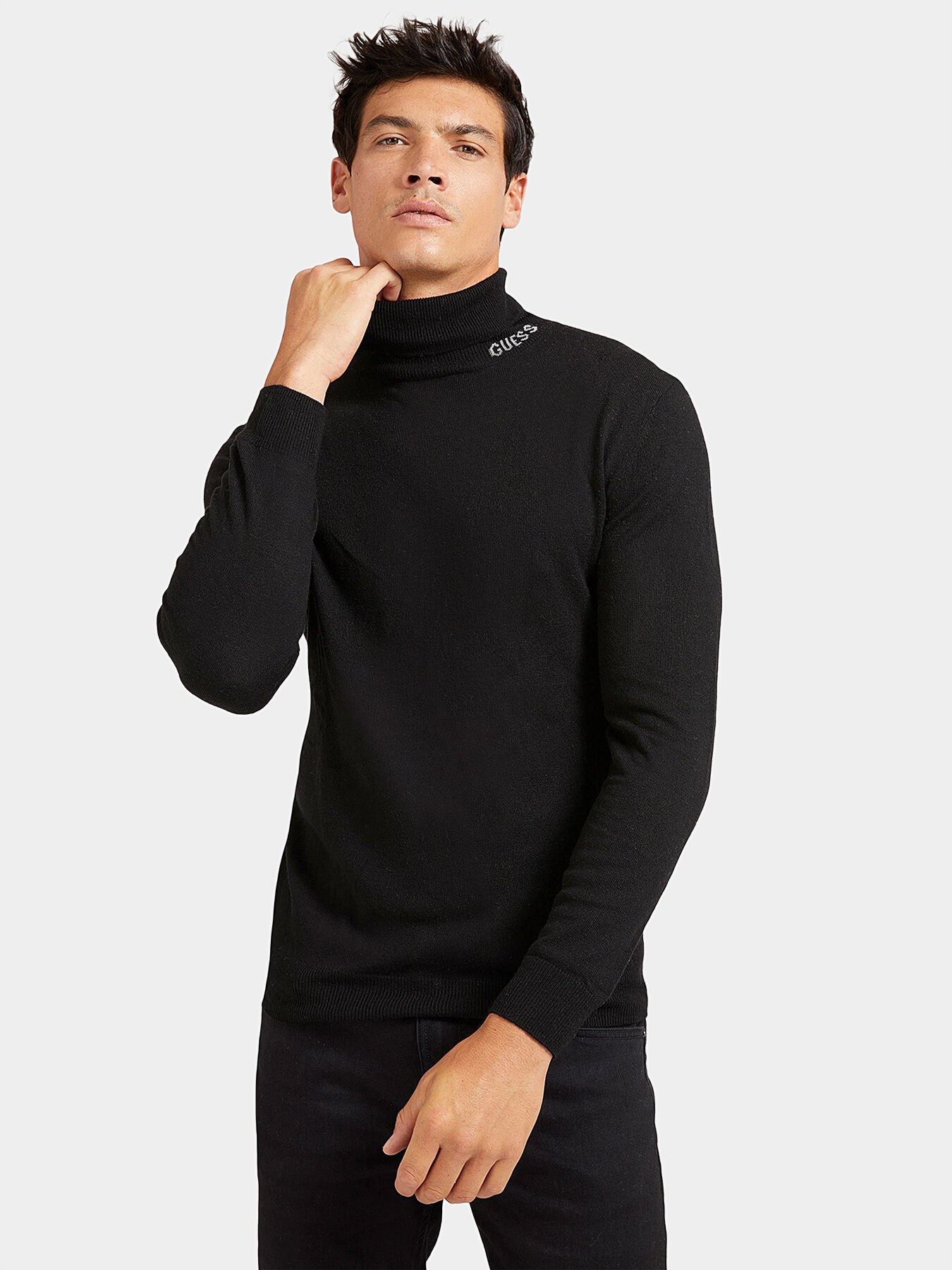 LANE turtleneck sweater with logo brand GUESS Globalbrandsstore en