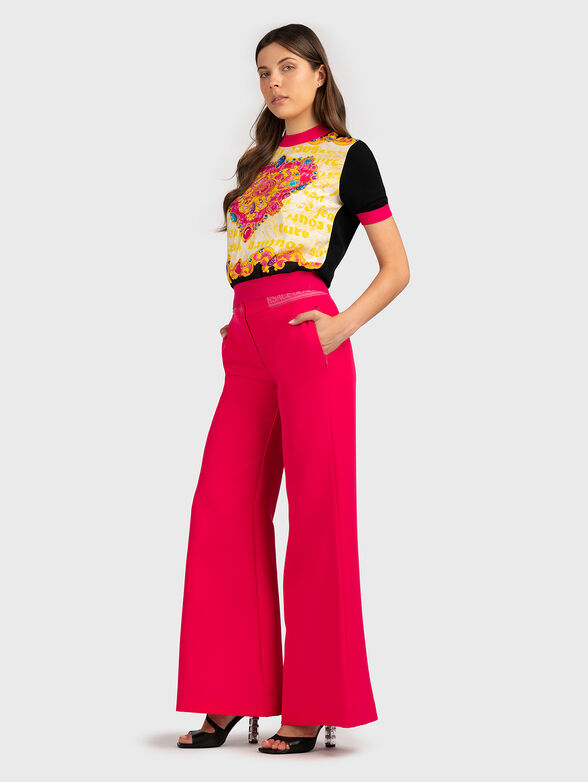 Knitted blouse with print - 1