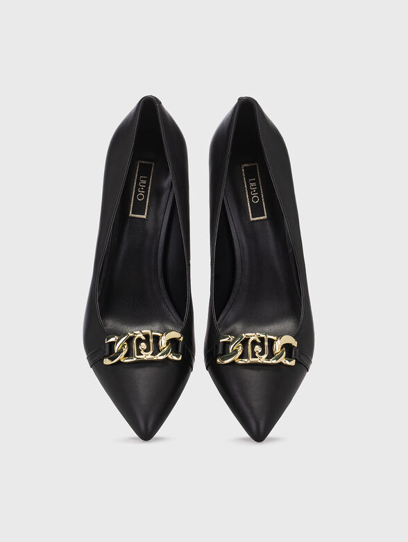 VICKIE 146 black heels with logo accent - 6