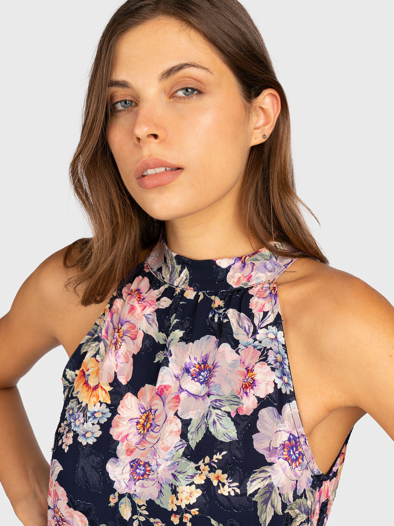 KATIA maxi dress with halter neckline brand GUESS