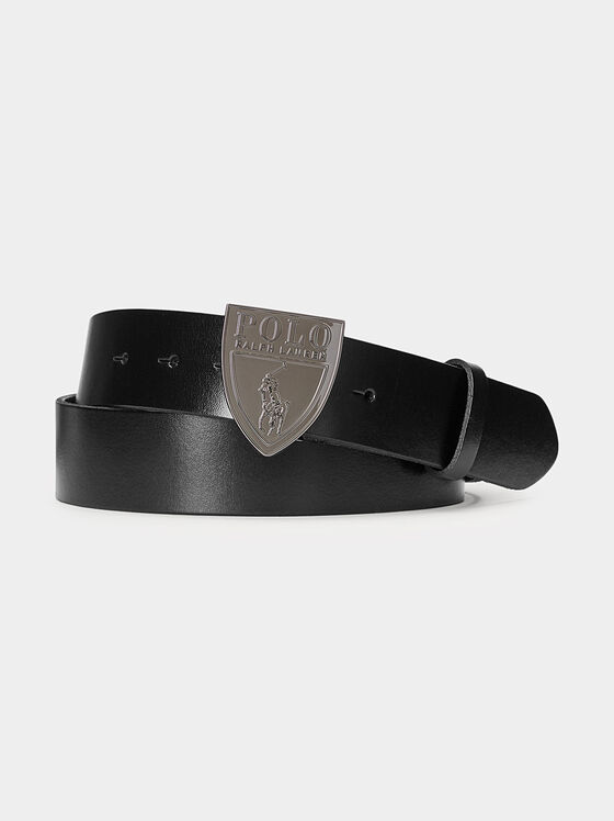Leather belt with accent buckle - 1