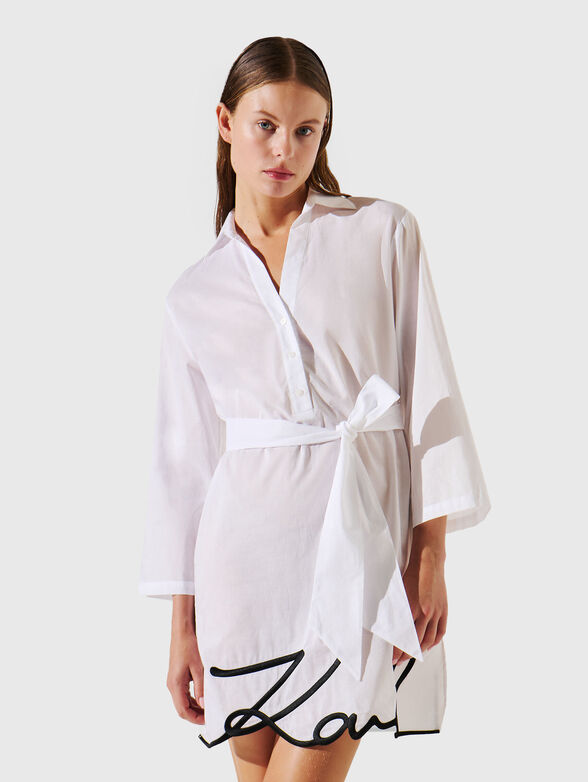 Cotton beach dress with logo - 1