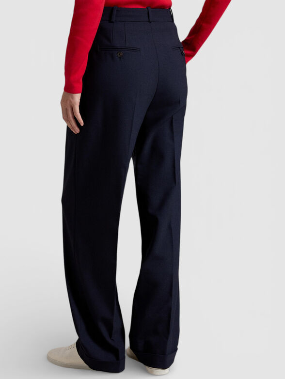 Wide leg wool blend trousers - 2