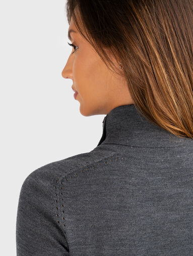 Sweater with short sleeves and polo collar - 4