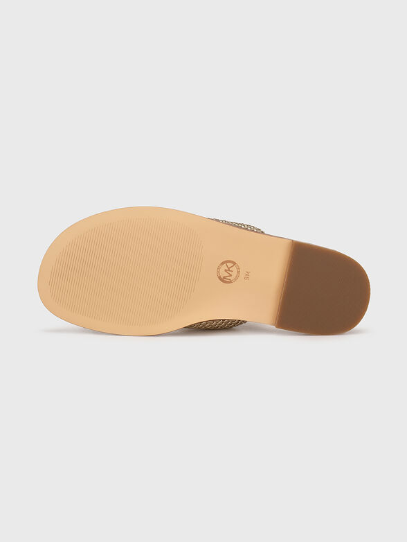 JAGGER gold-colored lace-up sandals - 5