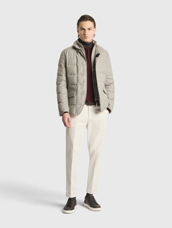 Down jacket with a quilted look - 2