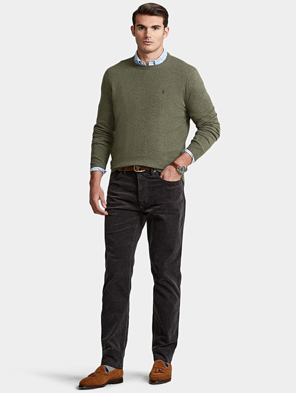 Merino wool sweater in green color - 2