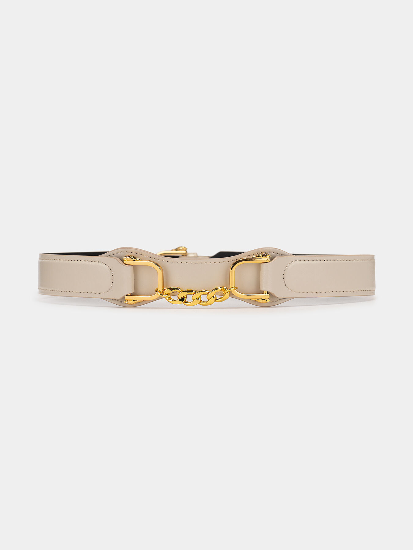 ベルト Golden  BELT (GWA00408A000448) Black Trinidad belt in washed leather with gold studs