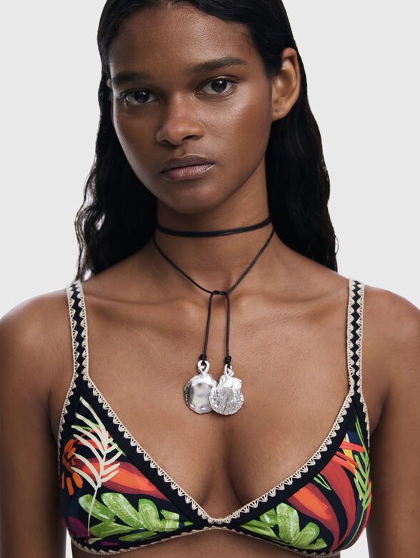 Tropical print bikini top - 3