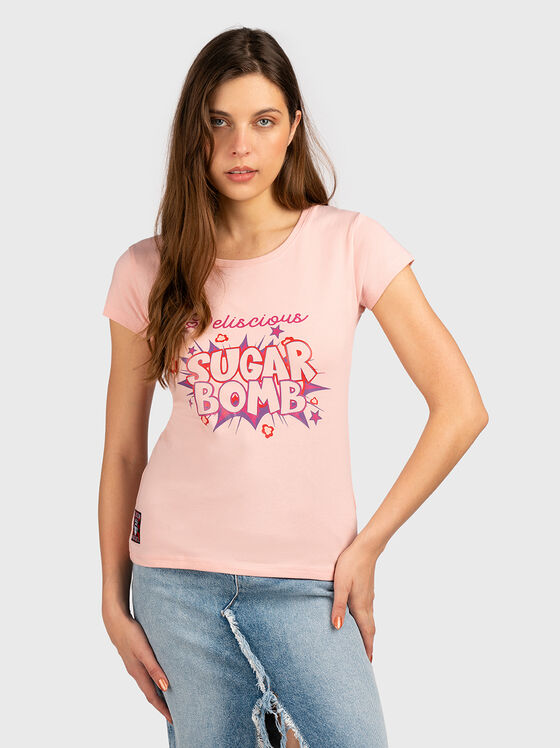 TSL079 pink T-shirt with print - 1