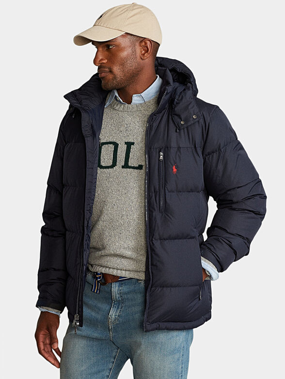 Padded jacket with logo embroidery - 1