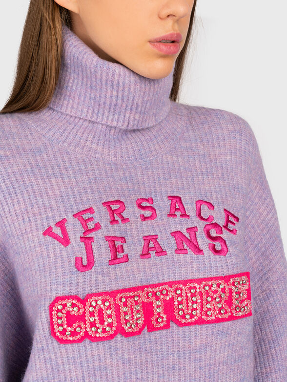 Purple sweater with rhinestones - 4