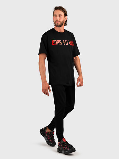 Black oversized T-shirt with print - 5