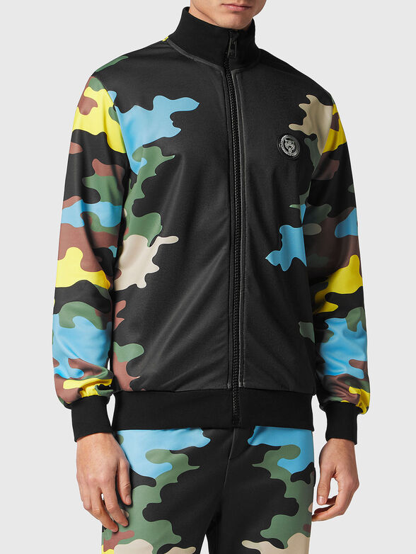 Sports jacket with camouflage print - 1
