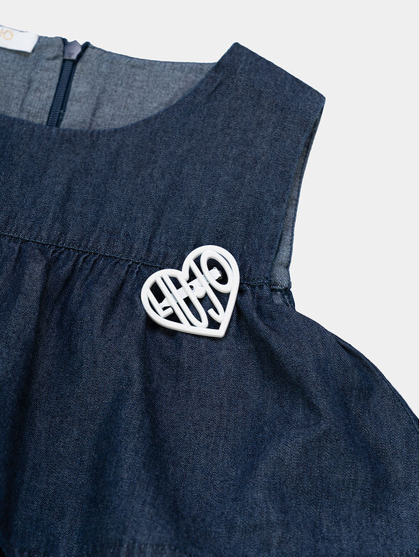 Blue dress with logo detail - 2