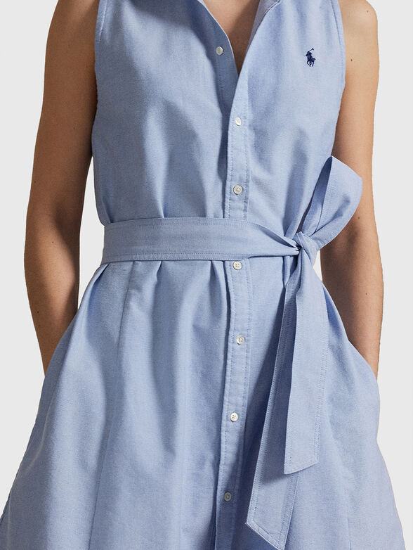 Shirt dress with logo embroidery - 4