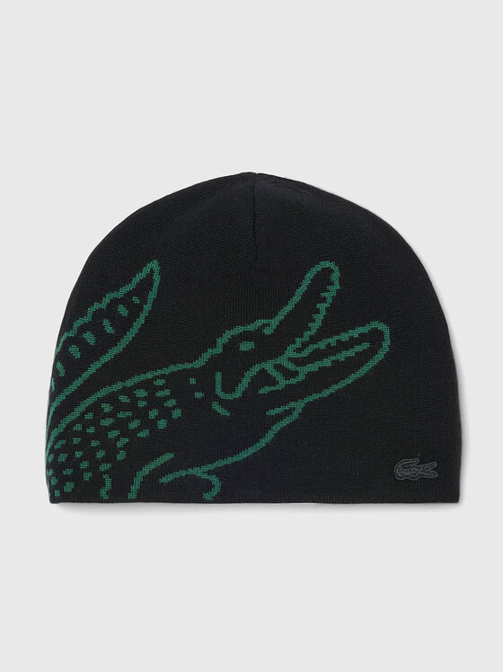 Плетена шапка с лого бродерия - 1