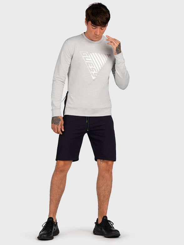 Sweatshirt with accent zip and silver logo print - 2