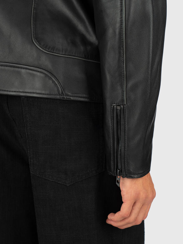Black leather jacket - 6