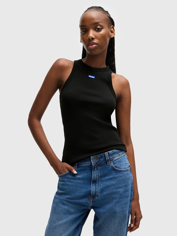 Black elastic rips tank top - 1