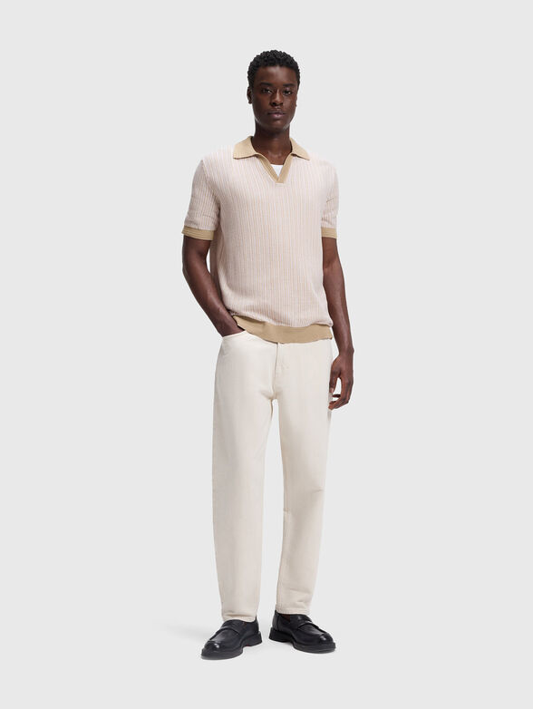 Short-sleeved cotton and linen sweater - 2