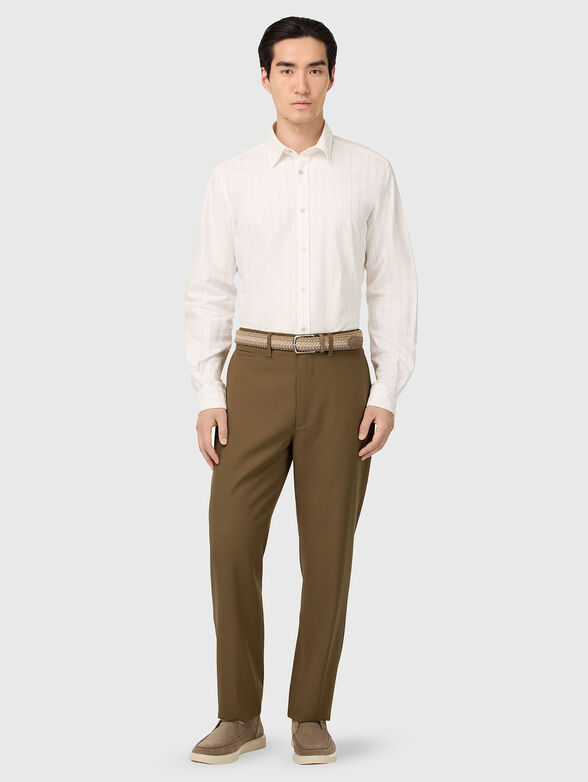 Wool blend trousers  - 4