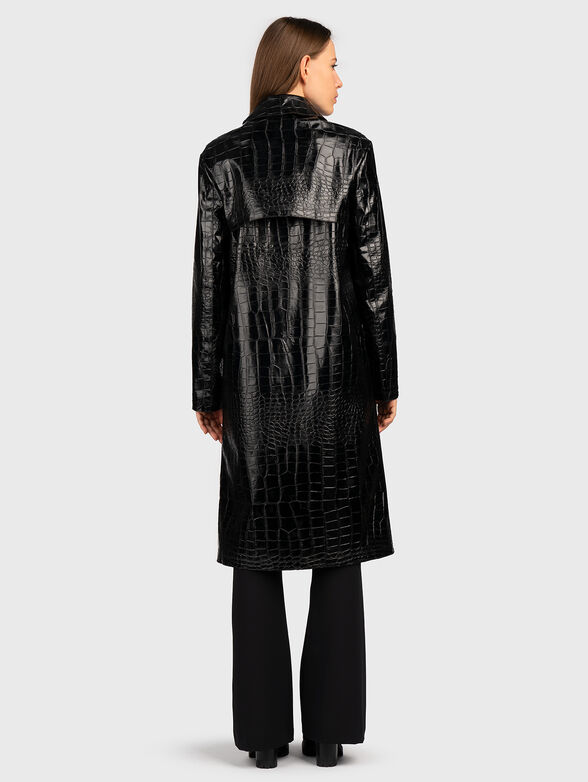 Eco leather trench with croco effect  - 3