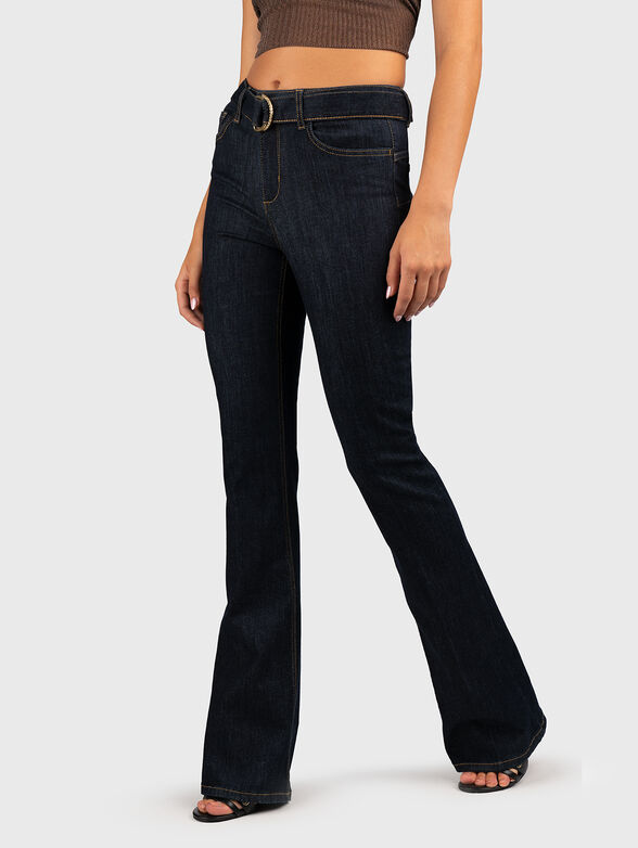 Dark blue jeans with belt - 1