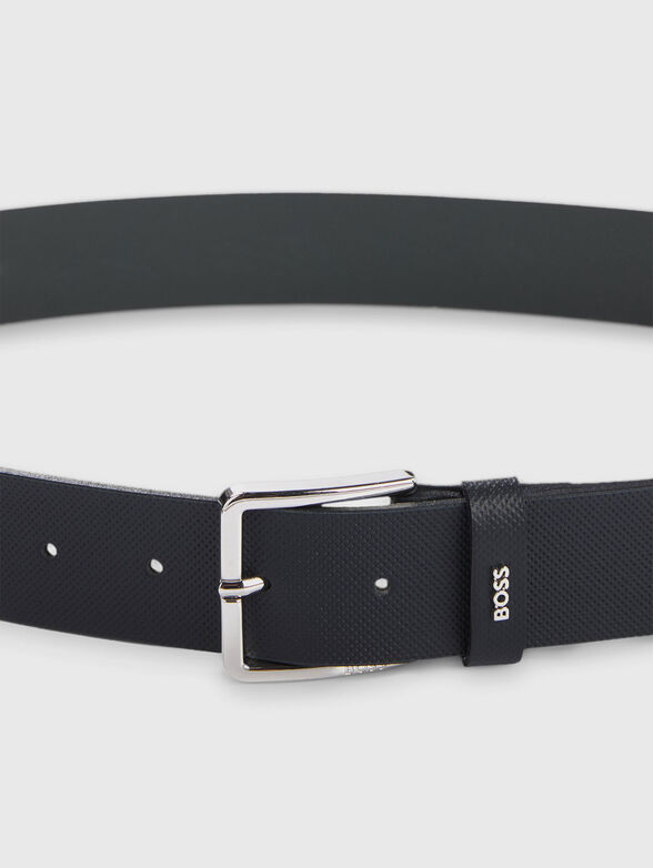 Leather belt with logo - 4