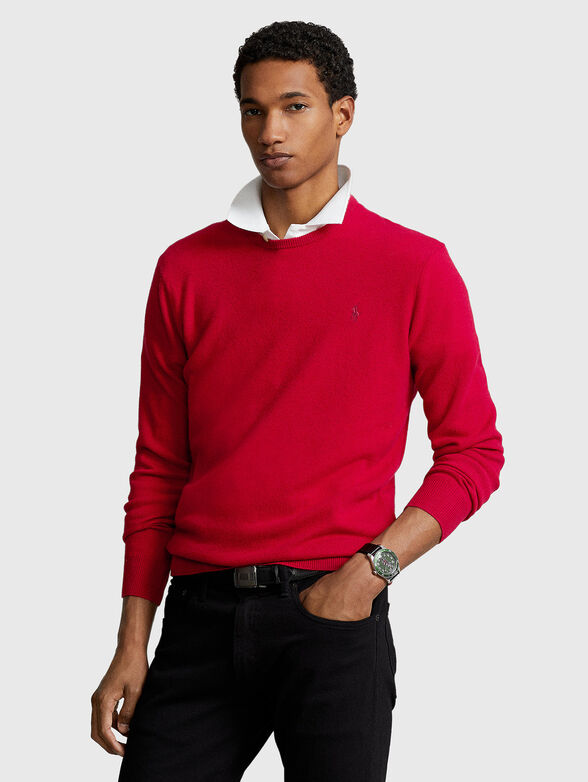 Wool sweater in red color - 1