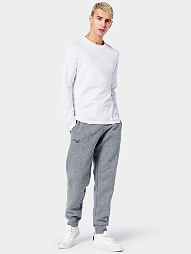 Grey sports pants with logo embroidery - 5