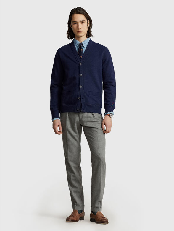 Navy cardigan in cotton blend  - 2