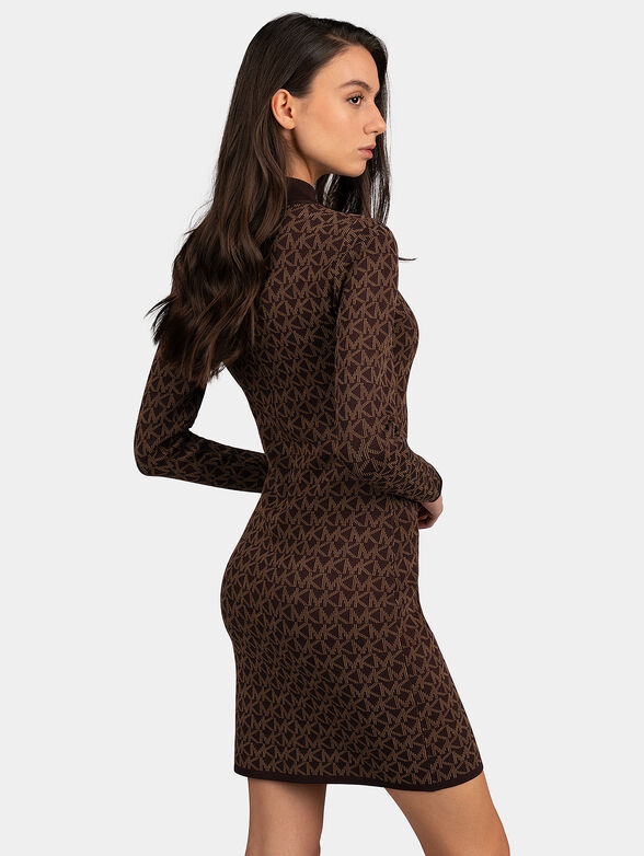 Dress with all-over monogram logo print - 2