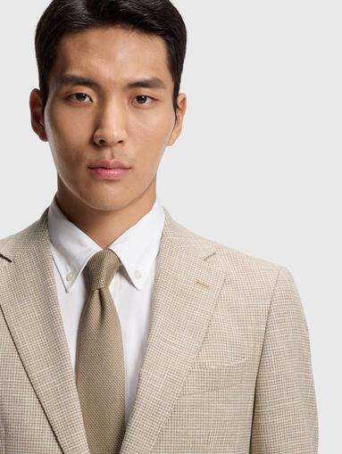 Checked wool-blend blazer - 4