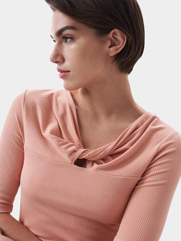 Blouse in coral color - 5