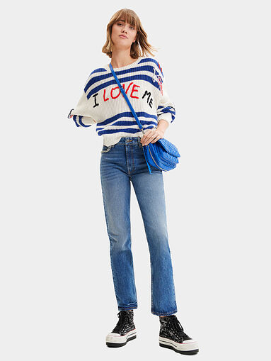 Straight fit jeans with glittering appliqués - 5