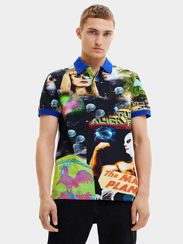 Polo shirt with colorful print - 1
