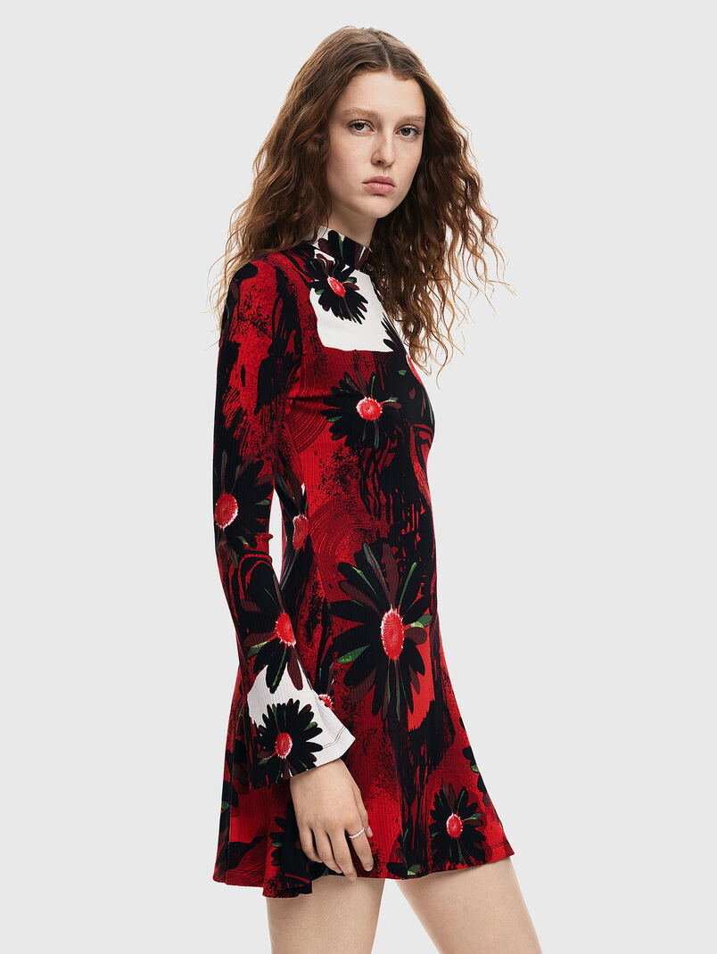 Mini dress with floral motifs  - 3