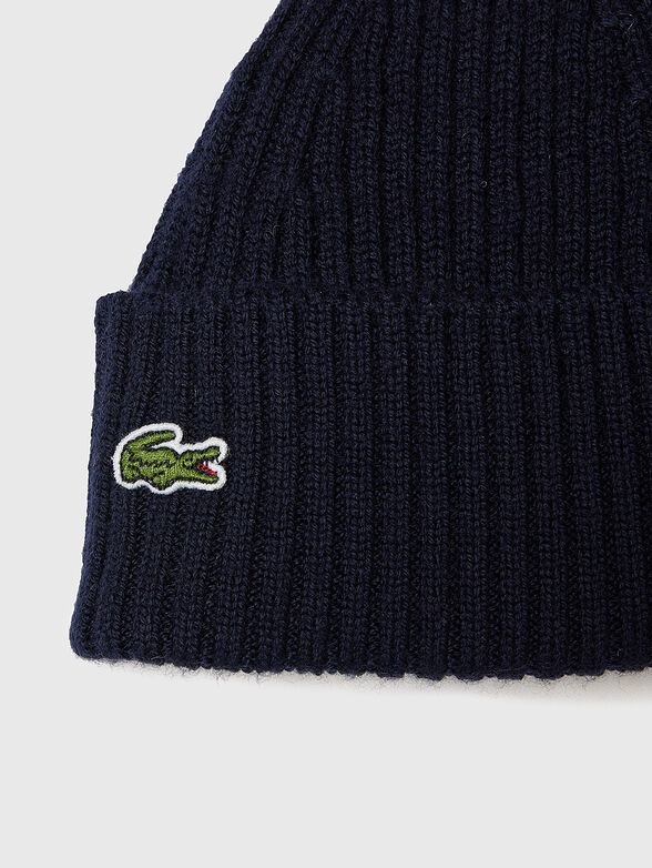 Knitted wool hat with logo detail - 2