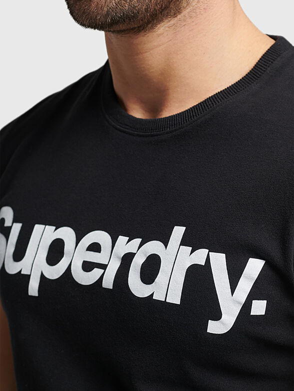 Black T-shirt with logo lettering - 3