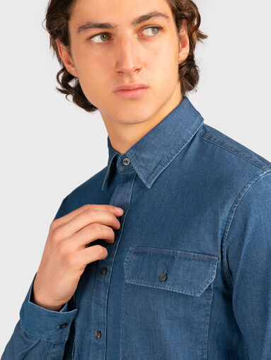 Shirt with denim effect - 4