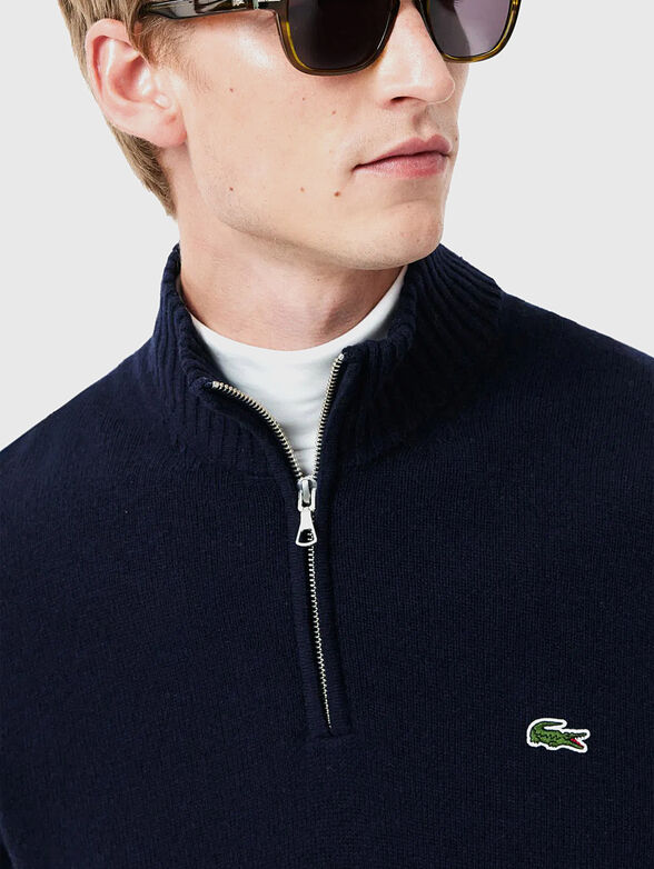 Black sweater with accent zip - 4