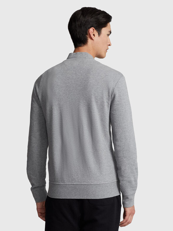 Logo-embroidered sweatshirt in grey  - 3