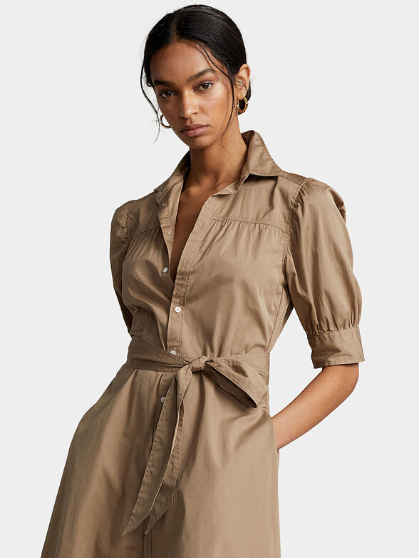 Cotton dress with belt - 1