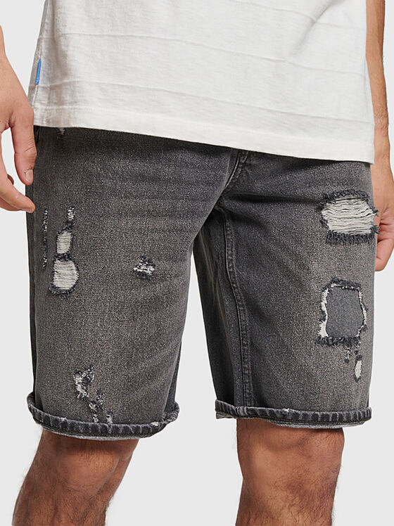 Сиви къси дънкови панталони VINTAGE - 1
