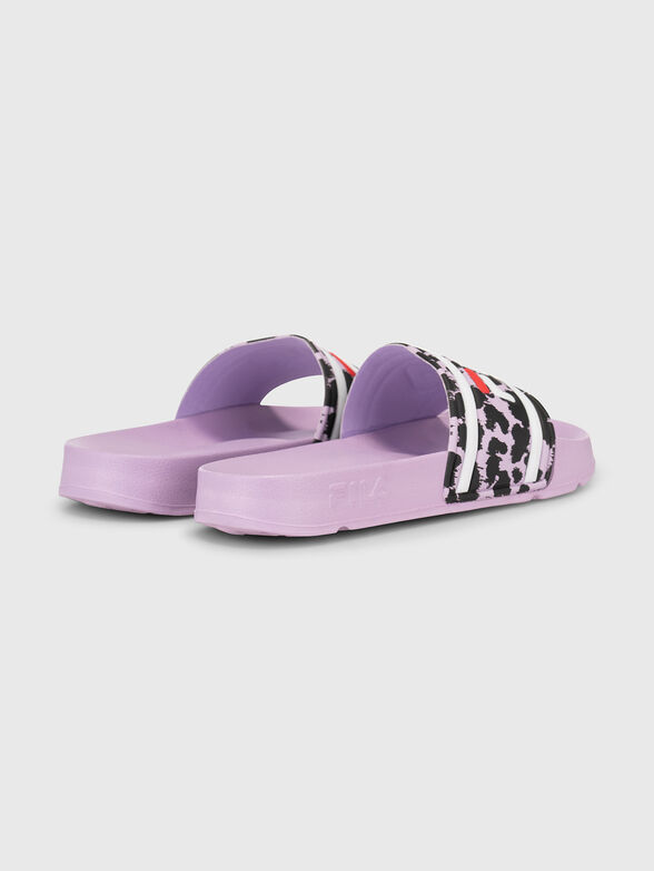 MORRO BAY logo print slippers in purple  - 3