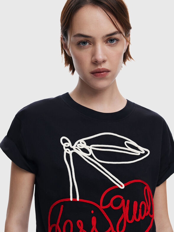 Cotton T-shirt with embroidery - 3