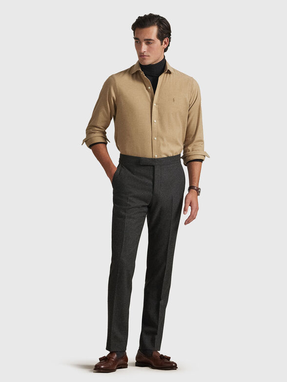 Beige cotton twill shirt - 2