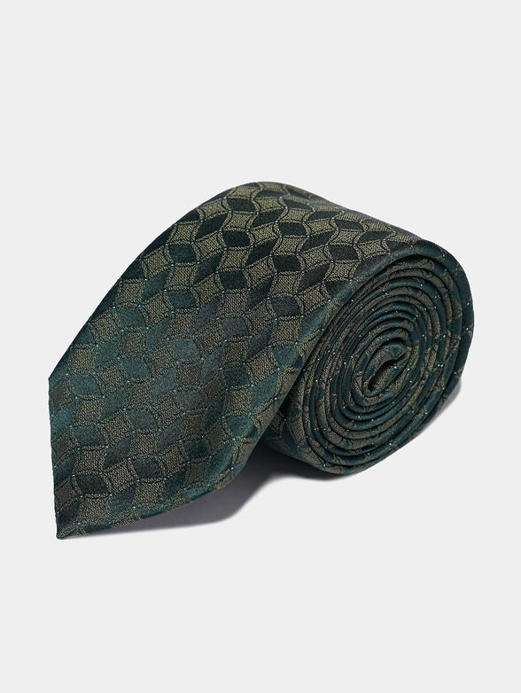 Silk tie in green color - 1
