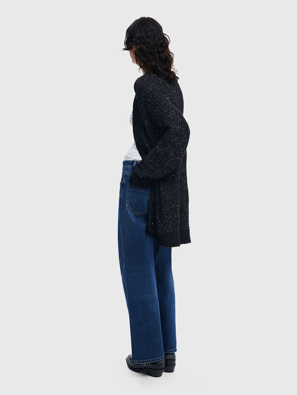 Black cardigan with contrasting threads - 2